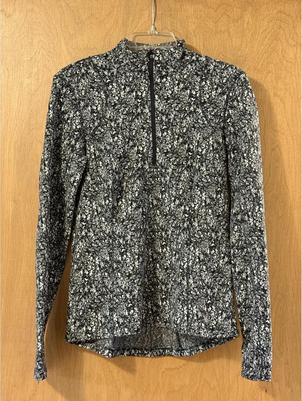 Spyder Active Black White Print Quarter Zip Pullover Women's Small